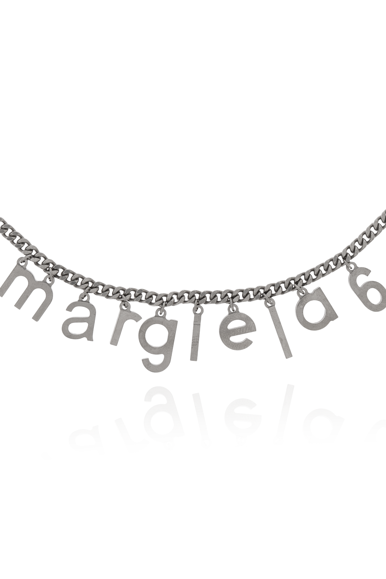 【関税&送料込】Mm6 Maison Margiela Collana Con Logo MM6 Maison Margiela Stamp Pendant Necklace | Silver | FARFETCH